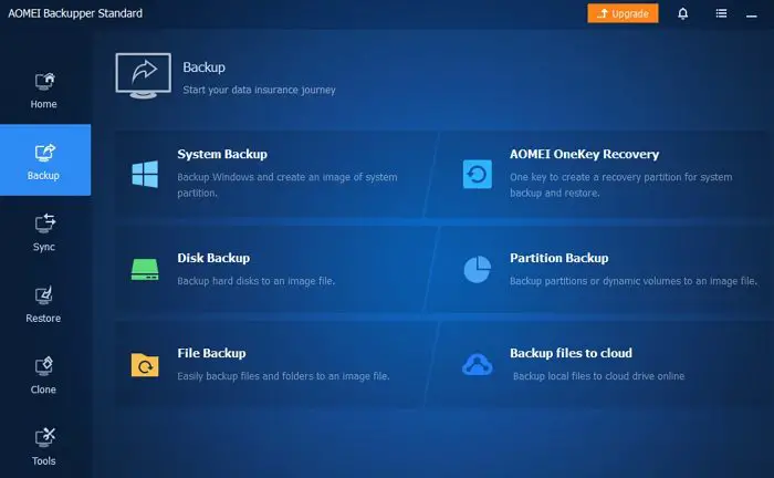 AOMEI Backupper Standard is a free backup software for Windows 11/10