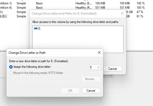 Assign New Drive Letter USB Windows