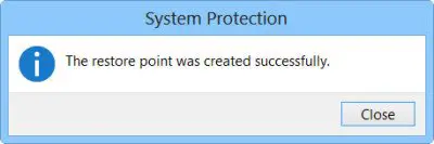 Create System Restore Point in Windows 7