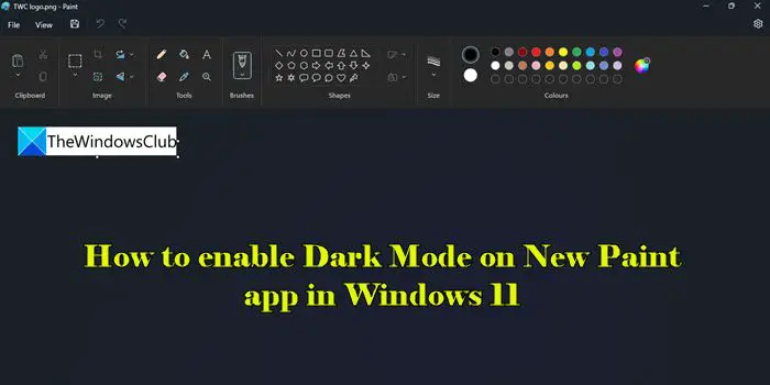 Enable Dark Mode in Paint
