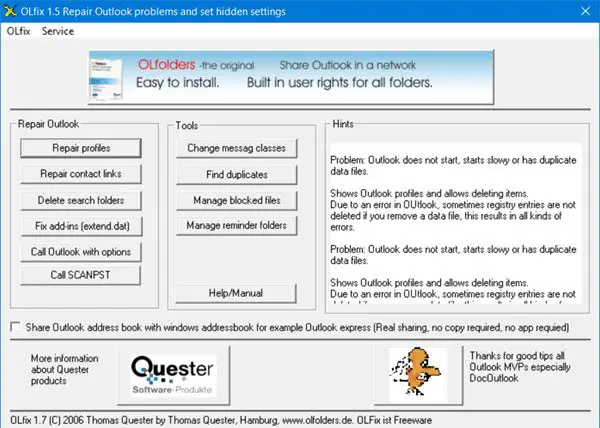 olfix repair outlook pst ost files