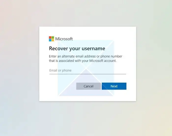 Recover Microsoft Account Username