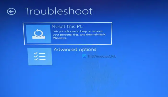 Reset Windows 11 using Advanced Startup Options when PC won’t boot