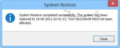 Undo System Restore