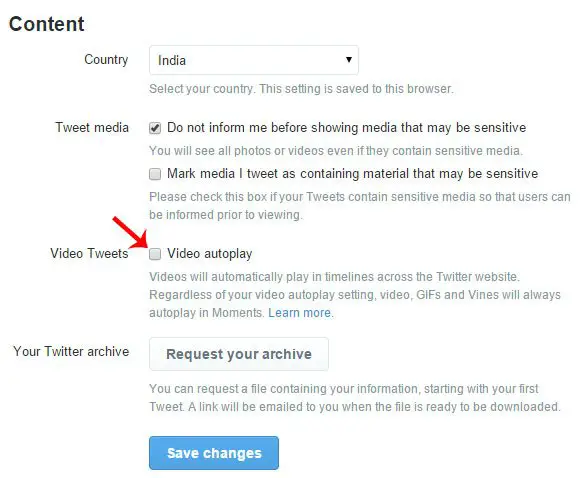 stop videos from playing automatically on Twitter