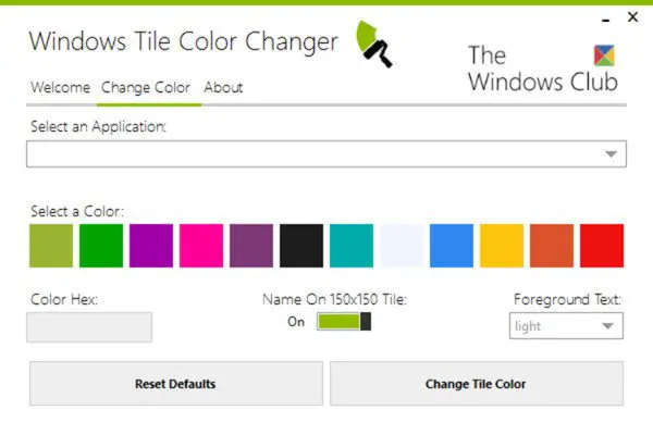 Windows Tile Color Changer