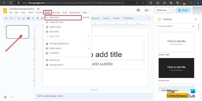 add, duplicate and delete slides in Google Slides