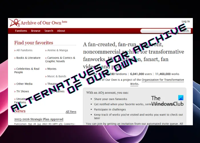 alternatives for Archive of Our Own