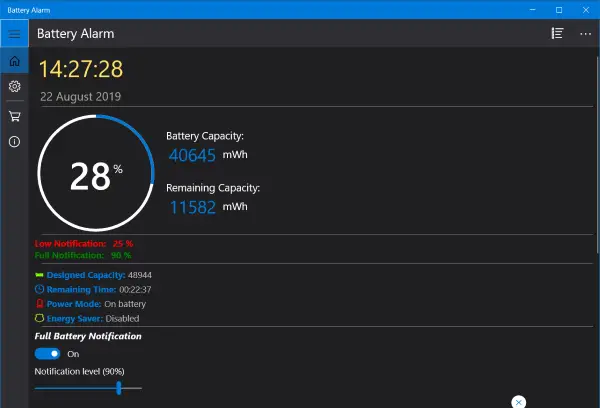 Battery Limiter software for Windows 10