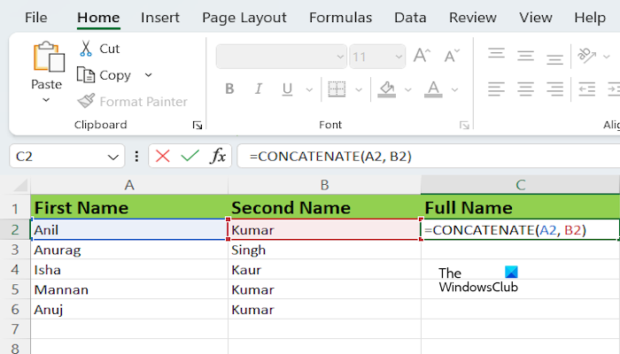 CONCATENATE function