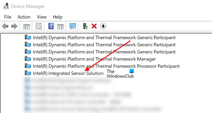 Disable Intel Integrated Sensor Solution