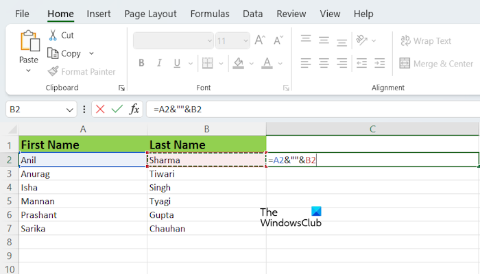 Formula without space