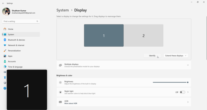 Identify Display