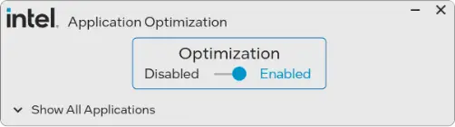 Intel Application Optimization app