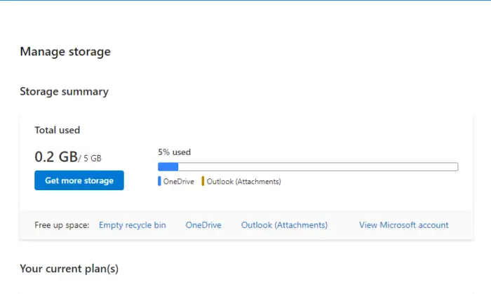 OneDrive Account Storage