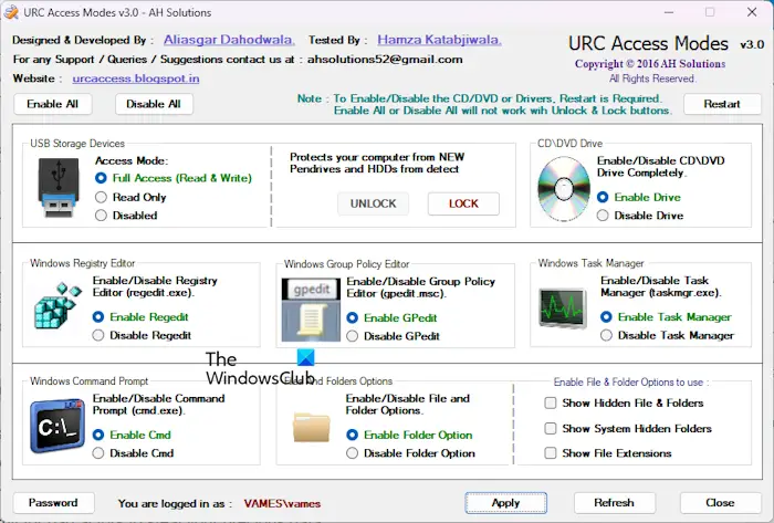 URC Access Modes